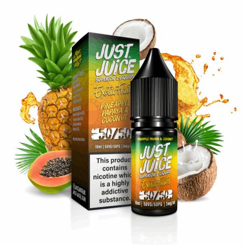 Pineapple, Papaya & Coconut 50/50 eLiquid from Just Juice Nicotine Free